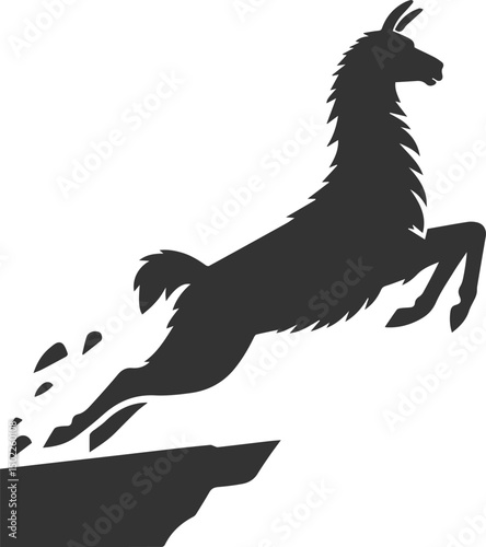 Vector llama alpaca animal art drawing silhouette