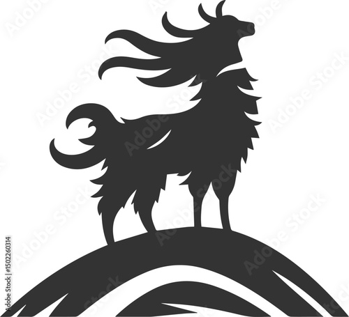 Vector llama alpaca animal art drawing silhouette