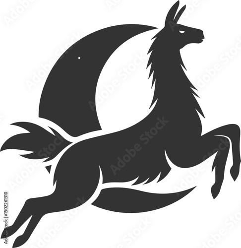 Vector llama alpaca animal art drawing silhouette