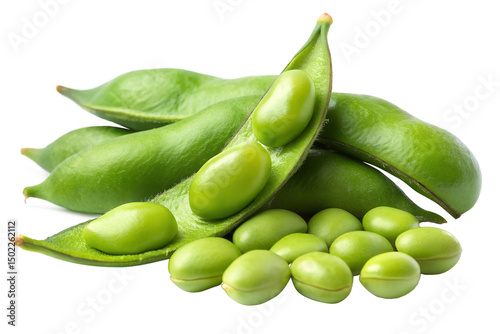 Green Soy Beans Isolated on Transparent Background
