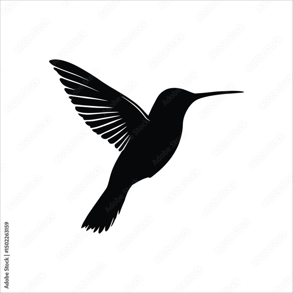 Obraz premium Hummingbird silhouette vector graphic design flying bird illustration clip art animal wildlife nature art print 100