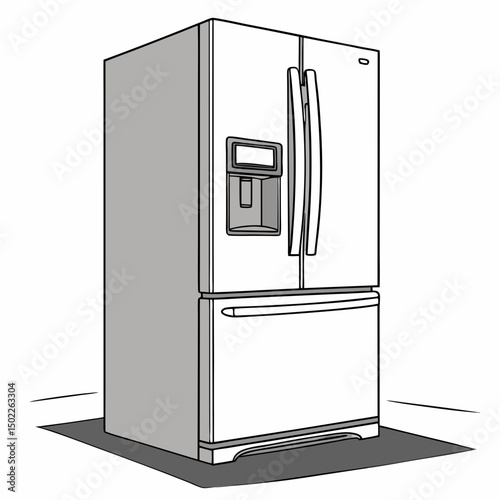 Fridge   white backround new vector art design 