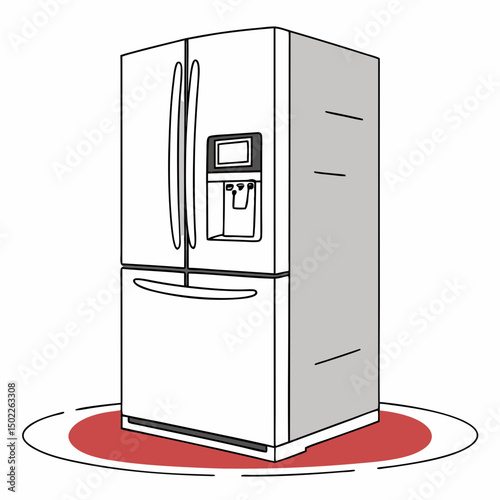 Fridge   white backround new vector art design 