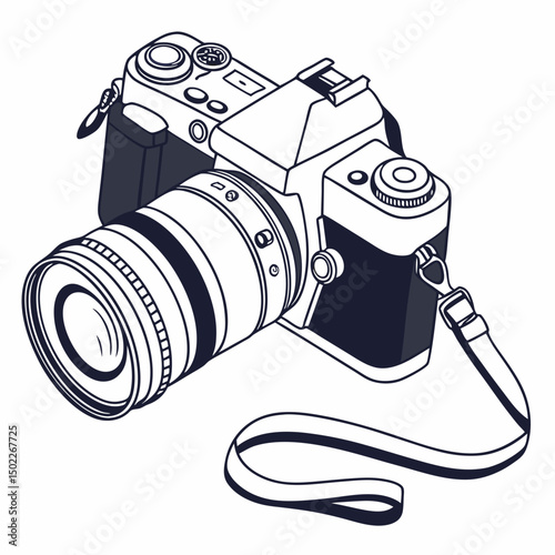Camera white backround new vector art 