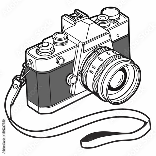 Camera white backround new vector art 