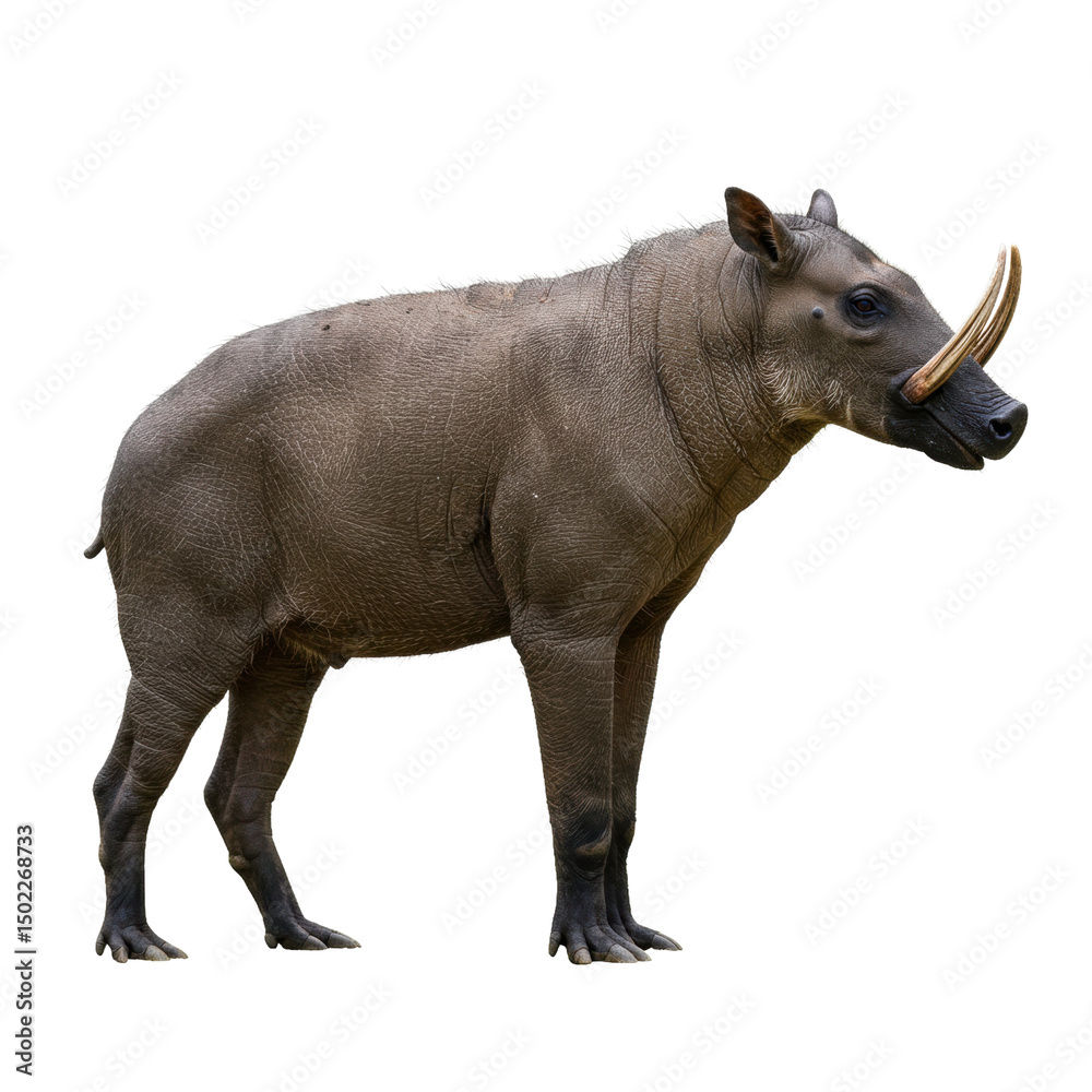 Fototapeta premium Babirusa Standing in Profile