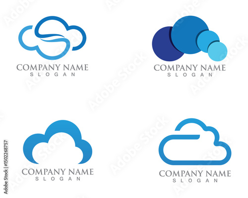 Cloud logo servers data  and symbols icons