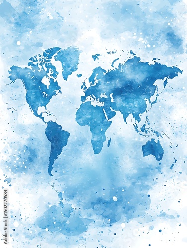 Watercolor world map