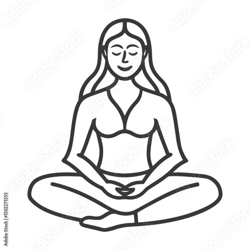 Minimalist Yoga Woman Line Art