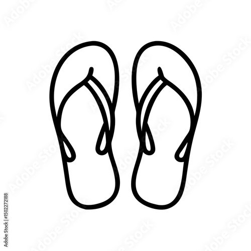 Simple vector linear icon of flip-flops in a minimalist style  