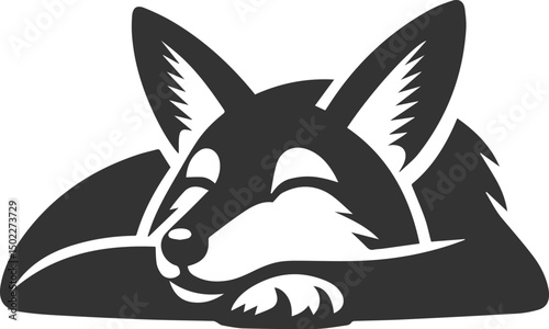 Artwork animal drawing silhouette of a jackal vector