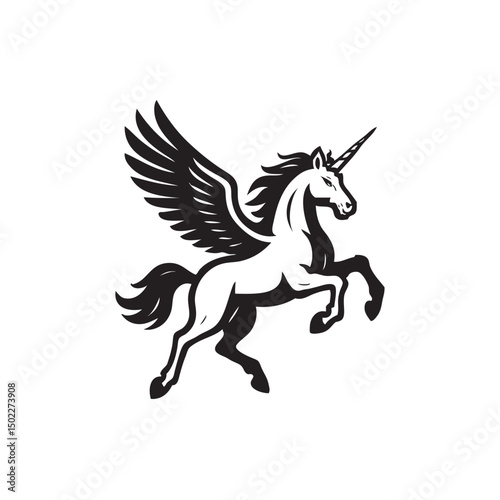 unicorn flying horse vector