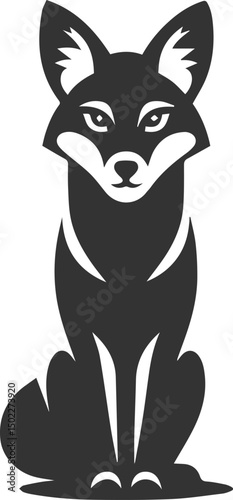 Artwork animal drawing silhouette of a jackal vector