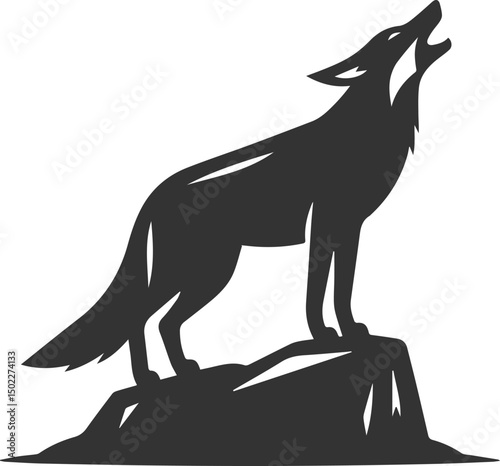 Artwork animal drawing silhouette of a jackal vector