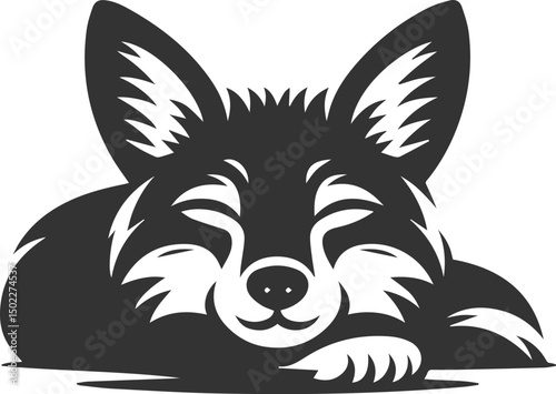 Artwork animal drawing silhouette of a jackal vector