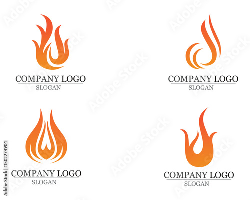Fire flame Logo Template vector icon Oil gas and energy