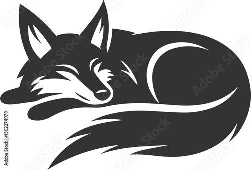 Artwork animal drawing silhouette of a jackal vector