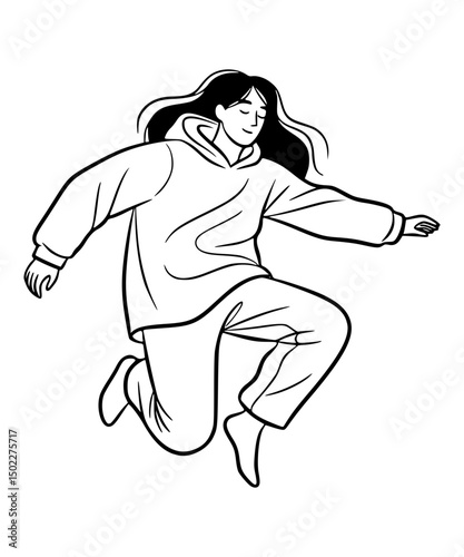 Person jumping in air