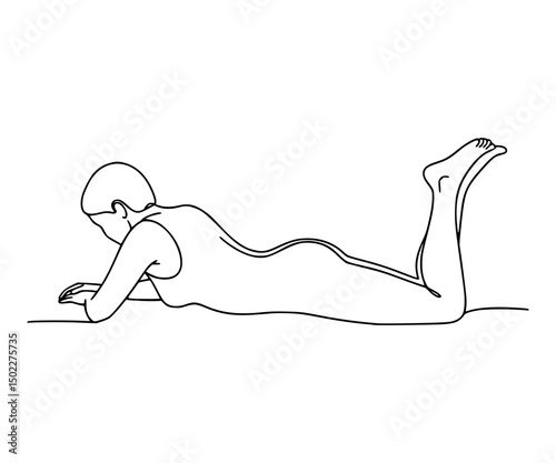 Person lying on stomach