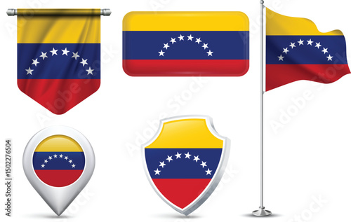 Set of Venezuelan Flags in Different Shapes and Styles Free Download Set of Venezuelan Flags in Different Shapes and Styles - GFXLoad