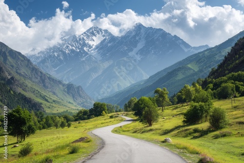 Mountain road trip scenic drive in nature travel destination