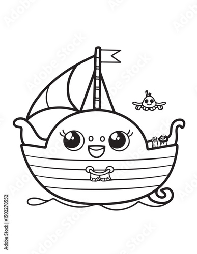 ship cartoon illustration