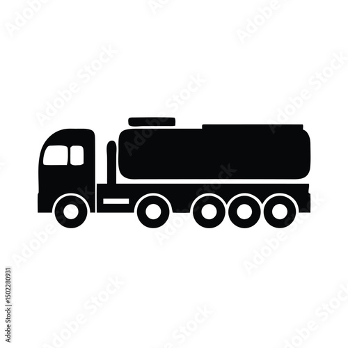 Heavy Vehicle Tanker Truck Silhouette