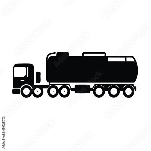 Detailed Tanker Truck Silhouette Illustration