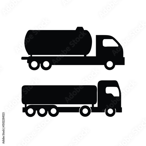Heavy Duty Tanker Trucks Silhouette
