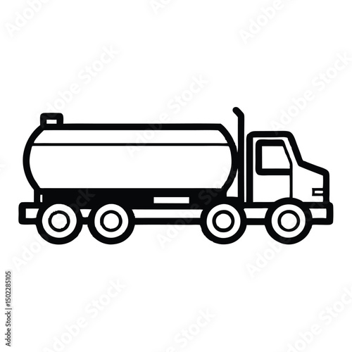 Industrial Tanker Truck Silhouette Graphic