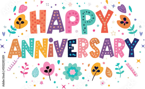 Anniversary message in elegant, flowing script.