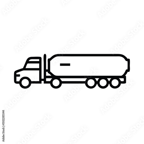 Tanker Truck Silhouette Vector Illustration