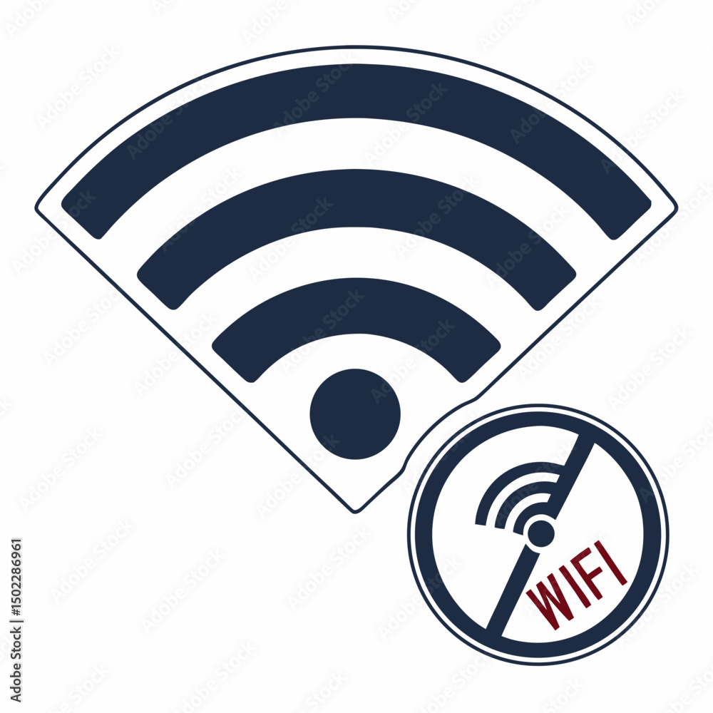 wifi symbol icons, vector .white background