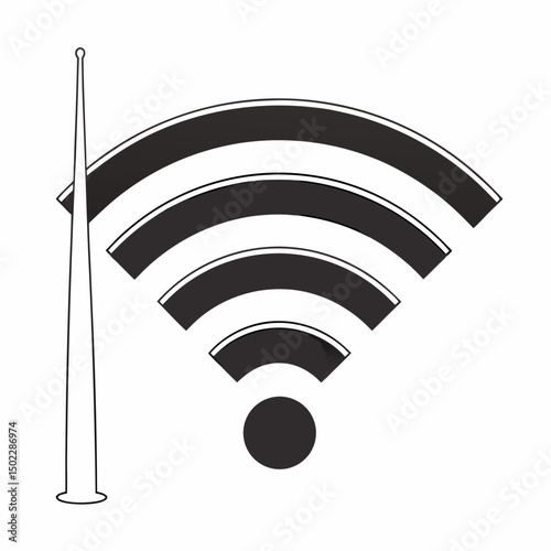 wifi symbol icons, vector .white background