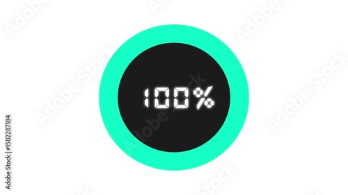 Progress blue circular waiting download or upload network update. Circle loading bar for transferring on white background with 0 to 100 percent .