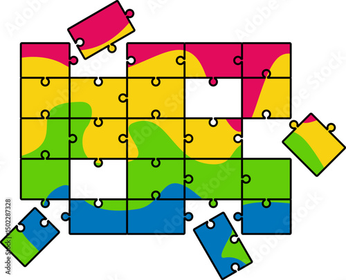 Colorful Jigsaw Puzzle Piece