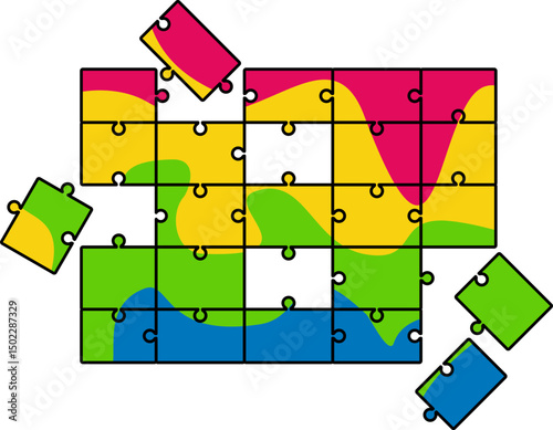 Colorful Jigsaw Puzzle Piece