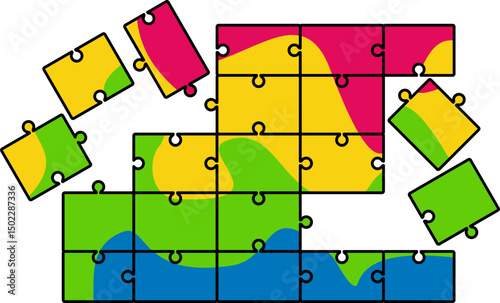 Colorful Jigsaw Puzzle Piece