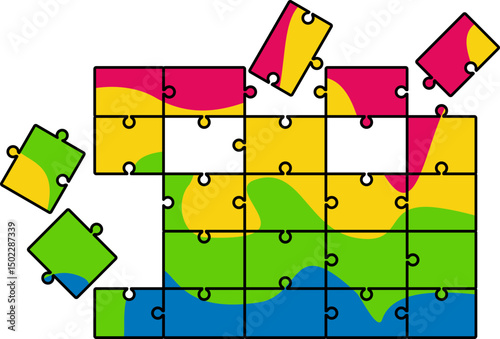 Colorful Jigsaw Puzzle Piece