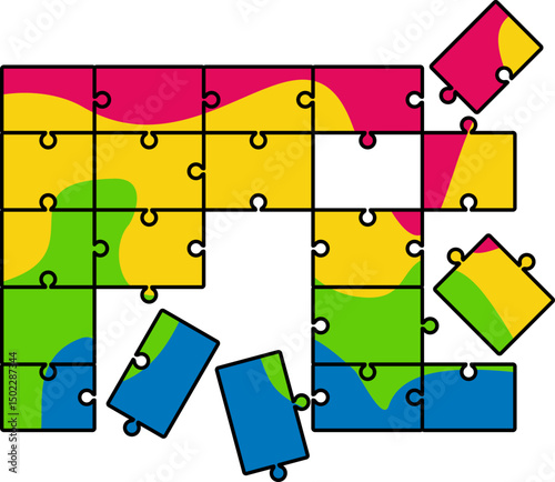 Colorful Jigsaw Puzzle Piece