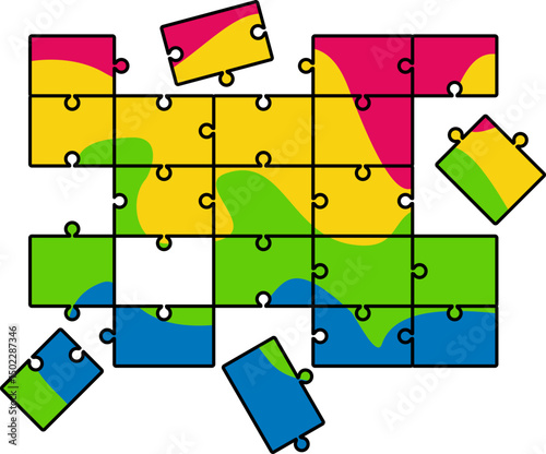 Colorful Jigsaw Puzzle Piece