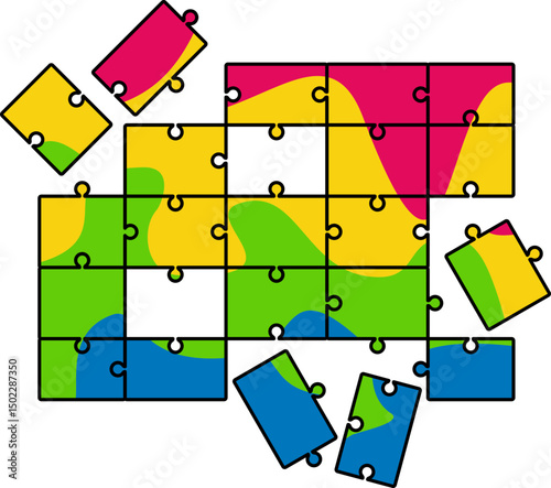 Colorful Jigsaw Puzzle Piece
