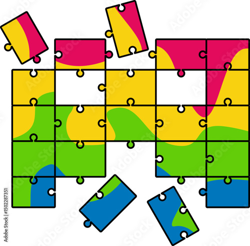 Colorful Jigsaw Puzzle Piece
