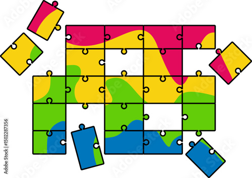 Colorful Jigsaw Puzzle Piece