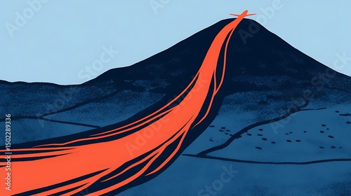 Volcanic Eruption, Mountain Landscape