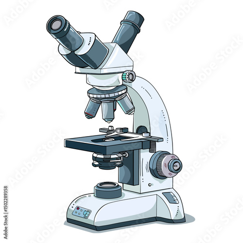 Illustration of a microscope 