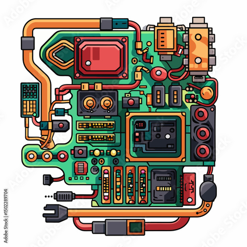 electronic circuit board vector illustration 