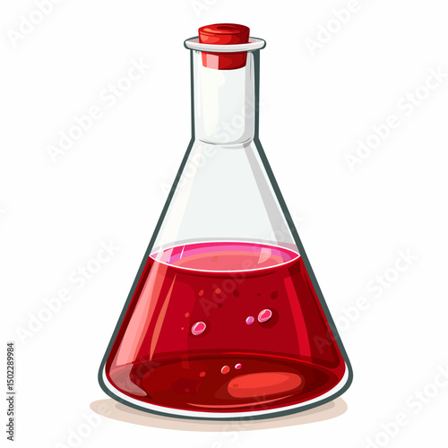Volumetric flask isolated White background 
