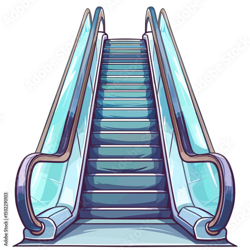 Escalator on white 