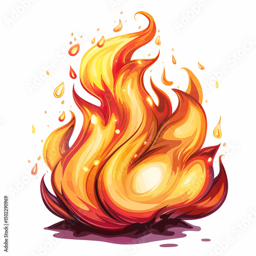 Fire on white 